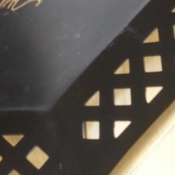 Hand-Painted Black Toleware Tray Florals pierced decorative Rim Signed Van - Picture 8 of 15